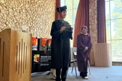 Student graduates from GCPA, instead of a traditional high school